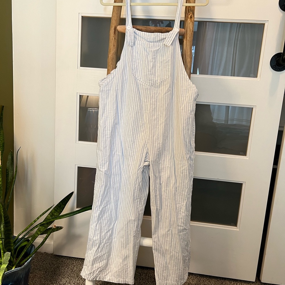 Linen Striped Bib/Overalls